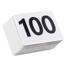 Cartes numériques Double face,-1 à 100 texte noir sur blanc
