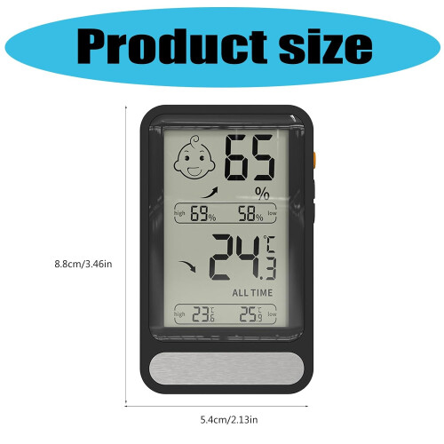 Small Digital Hygrometer Thermometers With Backlit Display Max Min Temperature Records Wall Mountable Display White 2