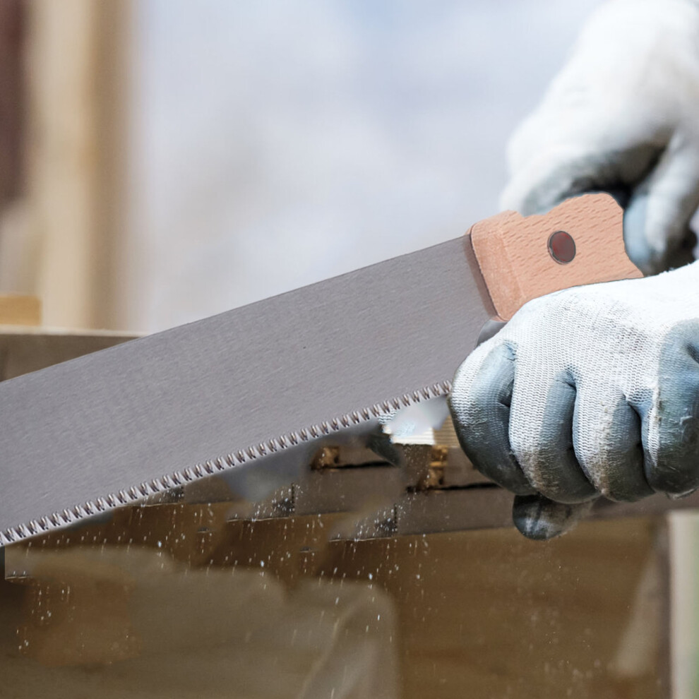 Single Sided Sk5 Steel Hand Pull Saw, 17 Teeth Wooden Handle 7891368868707
