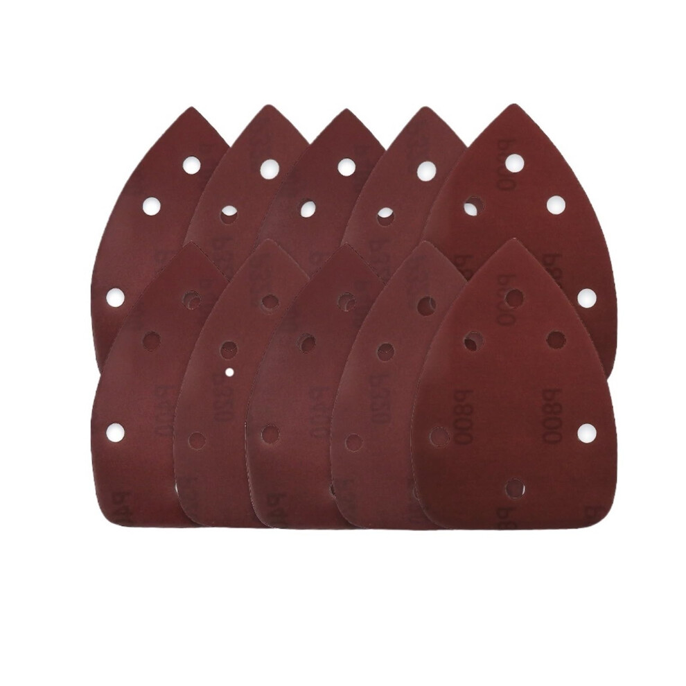Sanding Sheets 10 Pcs 140X90mm Selfadhesive 6Hole Triangle Sandpaper Hookandloop 80 Grit Polishing 9365049082457