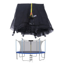 Universal Trampoline Safety Net 8ft 6 Poles Heavy Duty Outdoor Enclosure with Zipper and Breathable Mesh