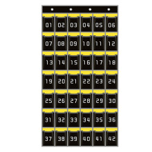 Numbered Classroom Pocket Chart, Cell Phone Pocket Holder for Wall Door Hanging Organizer with 42 Pockets, Calculator Holder for Classroom Sundries Cl