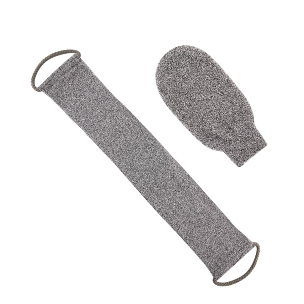 Exfoliating Bath Glove Scrubber For Deep Cleaning And Skin Care Lightweight And Convenient With Back Cleaning Strip