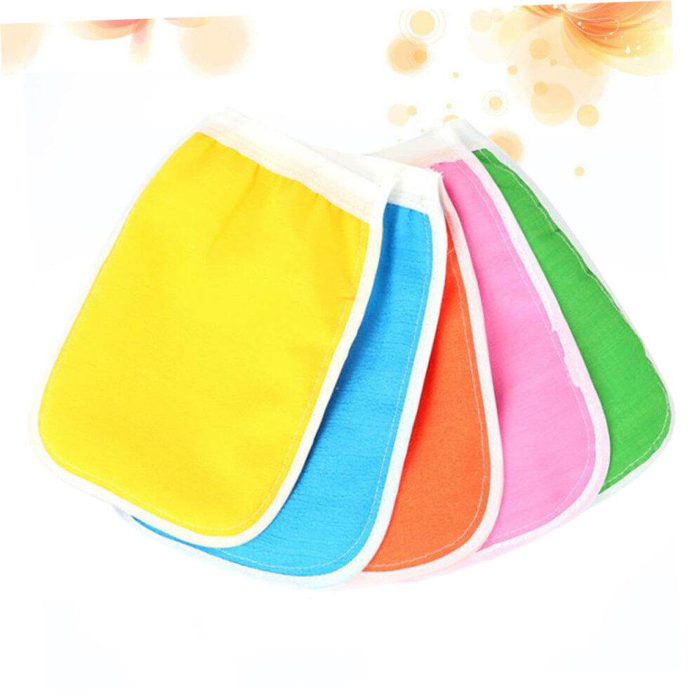 5pcs Exfoliating Gloves for Shower Deep Cleansing Bath Scrub Mitts Skin Renewal Unisex Mixed Colors