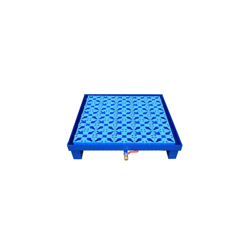 Drum Containment Spill Pallet Plat A 49.21X25.59x5.9in Leakproof Tray With Drain Outlet For Paint Buckets And Oil Drums 9365049082976