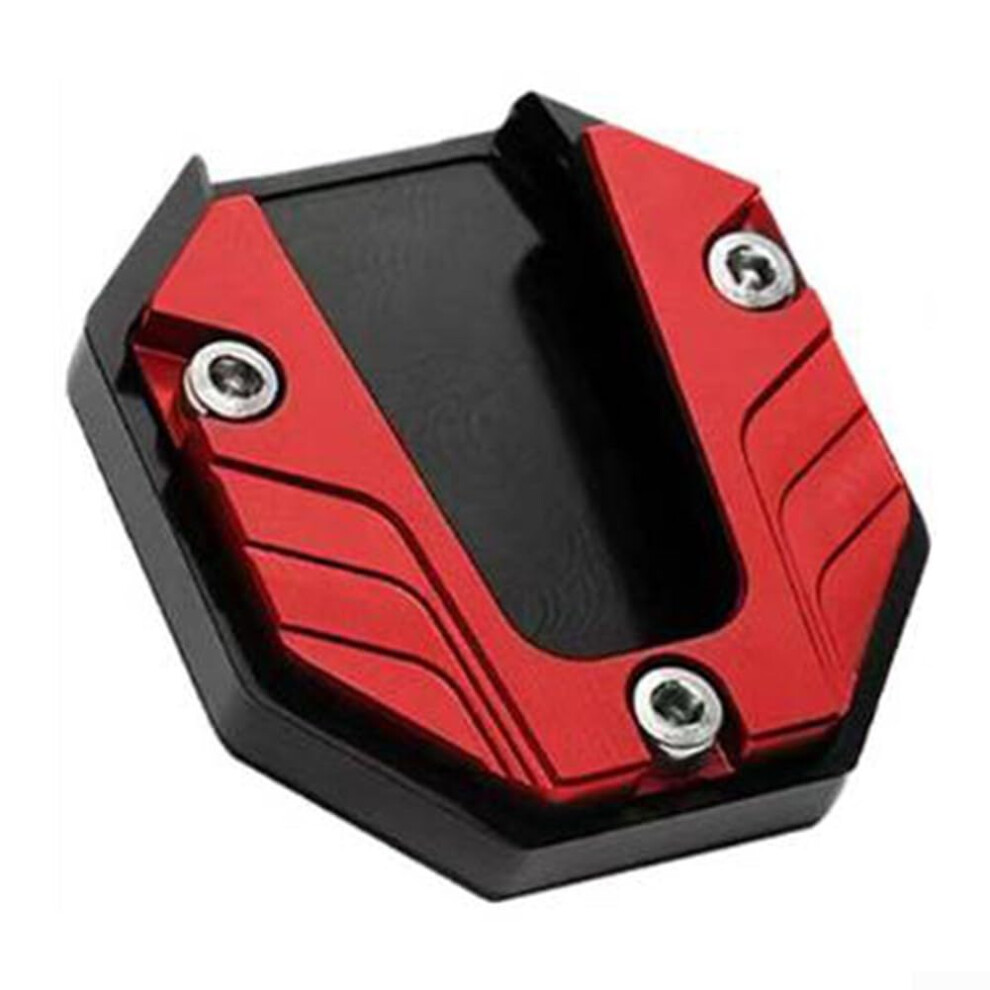 Kickstand Extension For Motorcycles, Aluminum Pad For Sinking And Improving Stability On Soft Ground (Red) Red 9365049083157