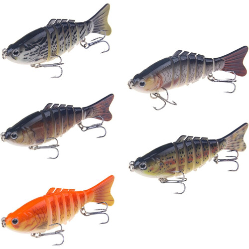 7 Segment Artificial Hard Baits Multi Jointed Swimbaits Swimming Lures Treble Hook Altwater Slow Sinking 1