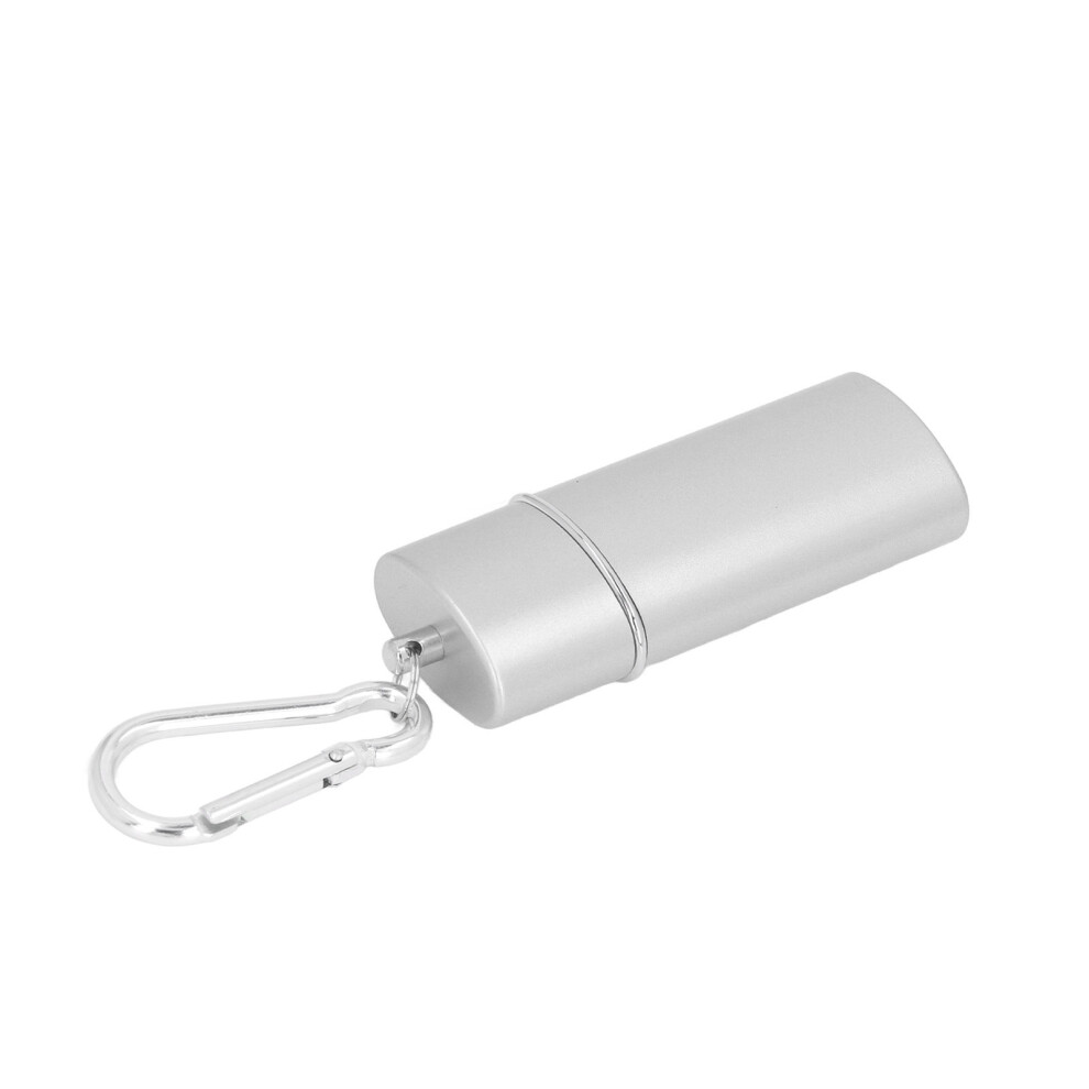 Silver Zinc Alloy Pocket Ashtray Keychain - Travel-Friendly With Carabiner