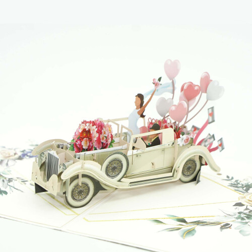 Pop Up Wedding Card, 3D Wedding Invitation Cards Personalised with Envelope