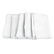 5PCS Cotton Piano & Instrument Cleaning Cloths for Guitar, Violin, Bass, White