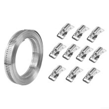 Strong and secure steel hose clamp, for automotive and industrial applications