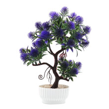Pink Artificial Bonsai Tree, Plastic Micro-Landscape Ornaments, Low-Maintenance Home Decor, Symbolic Wealth Bonsai for Indoor Tabletops, Offices, and