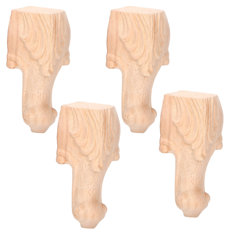 Decorative Cabinet And Sofa Legs, Solid Wood Furniture Supports For Diy Furniture Leg Replacement, Exquisite Carving Patterns On Unfinished Wooden Fur 9088527360983