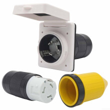 Secure your equipment's waterproof connection with the reliable 50 A/125 V power inlet kit.