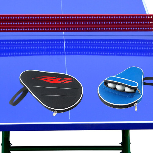 Table Tennis Racket Case Organizer with Small Compartment, Blue Paddle Carry Bag for Racket Bat Storage 1