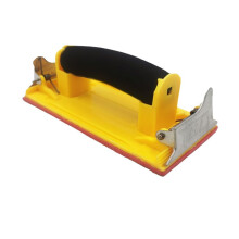 Hand sander Sandpaper holder with sponge grip Manual sanding tool for wood, metal (Yellow)