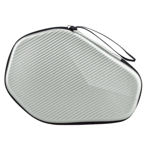 Hexagonal Pingpong Paddle Case Table Tennis Racket Storage Bag Zippered Handbag Silver