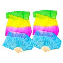 2Pcs Gradient Color Dance Fan With Handle Lightweight Easy To Use For Modern Dance Performances And Various Styles