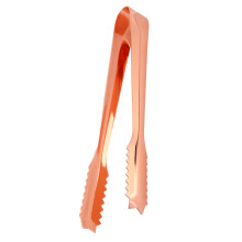 Ice Tongs with Serrated Grip Tips, Copper Plated Stainless Steel Food Tongs for Bar, Party, Restaurant