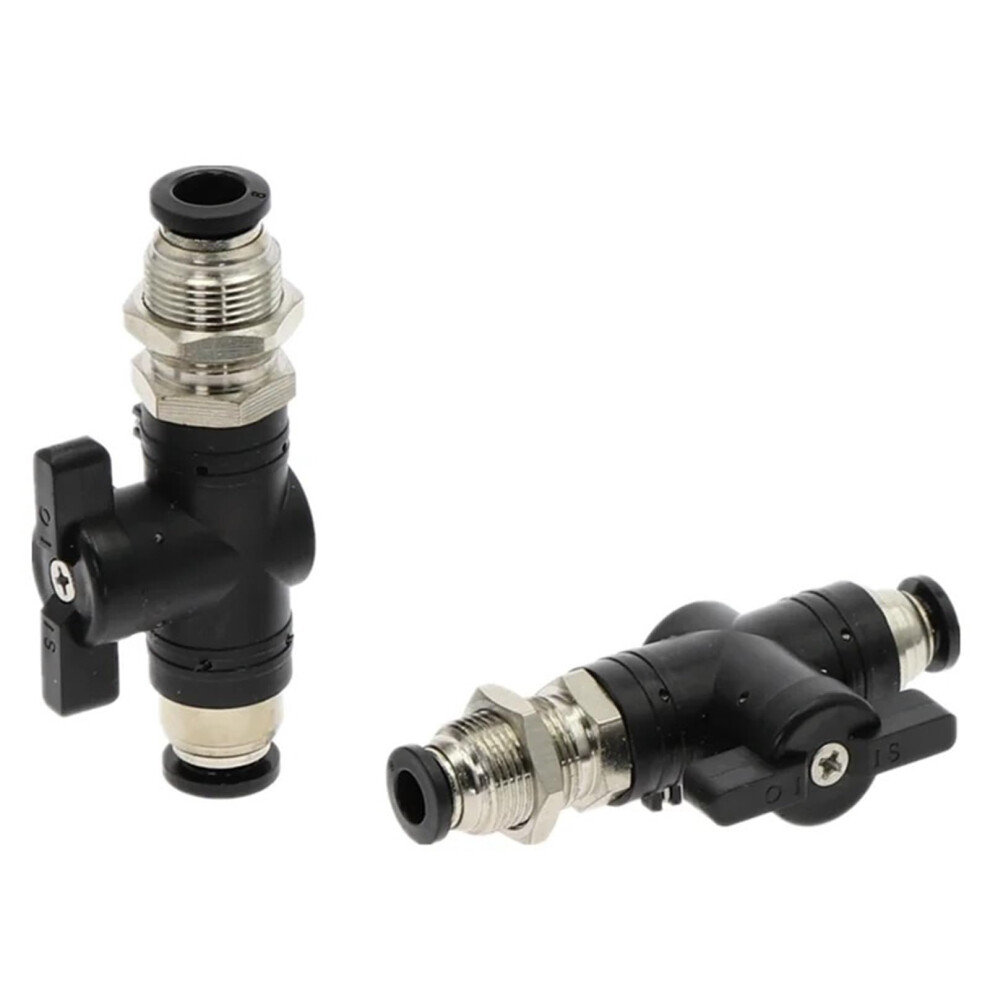 Bm 6/8/10Mm Black Bulkhead Pneumatic Pushin Quick Joint Connector Hand Valve Turn Switch Current Limiting Bm 4Mm 9412369332073