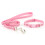 Ancol Small Bite Collar & Lead Set Reflective Paw & Bone Pink 1