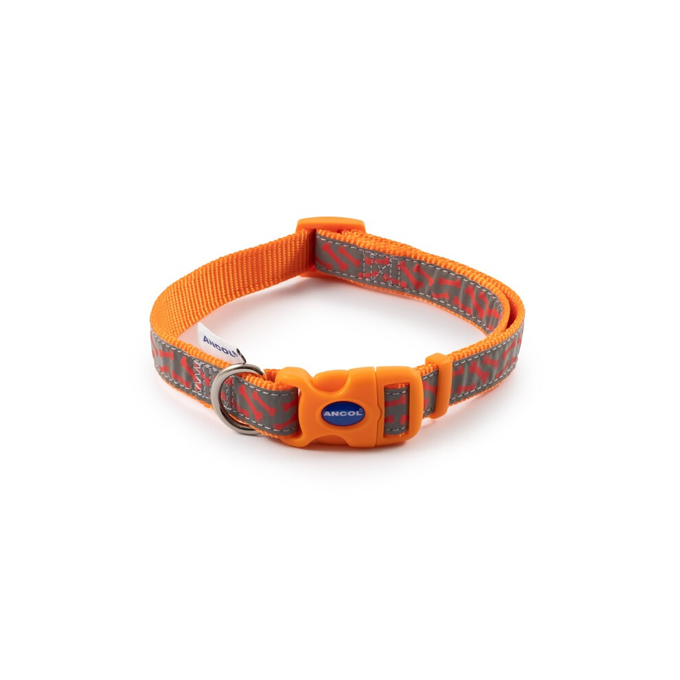 Ancol Fashion Nylon Adjustable Collar Bone 20-30Cm Sz1-2 Orange