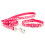 Ancol Ancol Small Bite Heart Collar Lead Set Raspberry adjusts 20-30cm 3