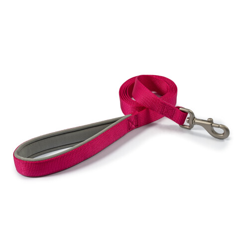 Ancol Heritage Nylon Padded Lead Raspberry 25mm X1.8m