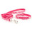 Ancol Ancol Small Bite Heart Collar Lead Set Raspberry adjusts 20-30cm 2