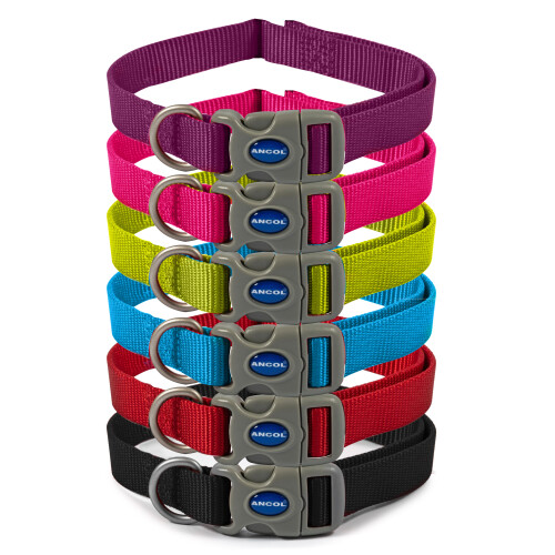 Ancol Heritage Nylon Adjustable Collar Raspberry 19mm X25-50cm Sz2-5