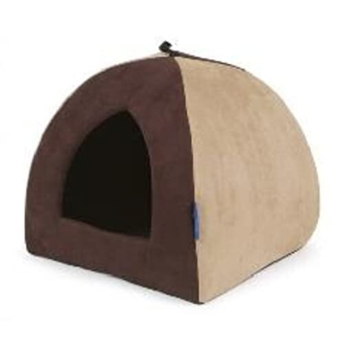 Ancol Sleepy Paws Timberwolf Pyramid Bed Faux Suede 2