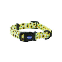 Ancol Sunflower Patterned Round Dog Collar Secure Fit Soft Comfortable Stylish Pet Puppy Leash Medium