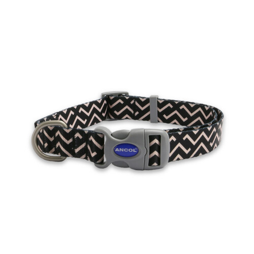 Ancol Ancol Zigzag Patterned Round Dog Collar Secure Fit Soft Comfortable Stylish Pet Puppy Leash Large