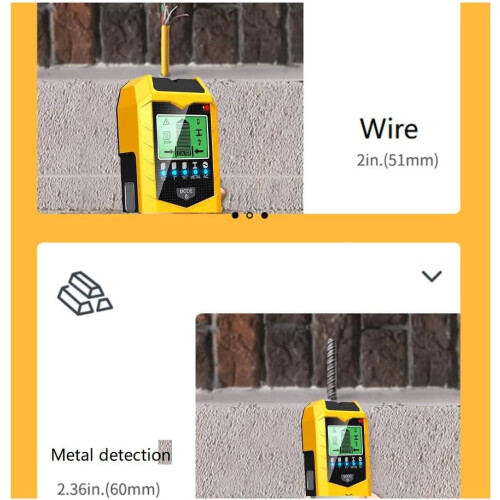 Stud Finder Wall Scanner 5In1 Upgraded Accuracy LCD Display, Wood  Metal Stud Detector, Beam Sensor 2