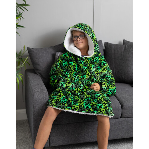 Minecraft Minecraft Blanket Hoodie (Boys Green) 2
