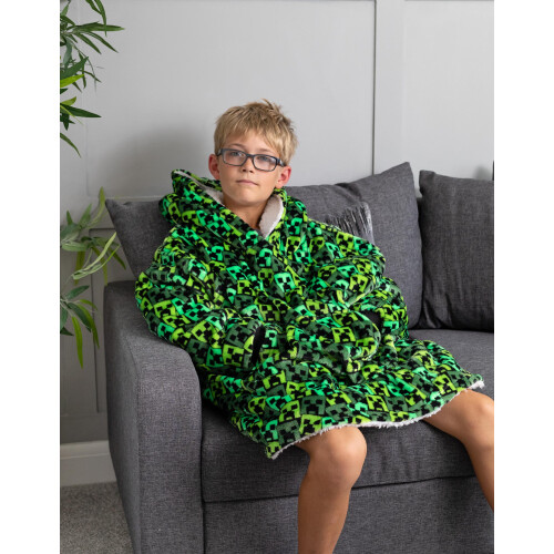 Minecraft Minecraft Blanket Hoodie (Boys Green) 1