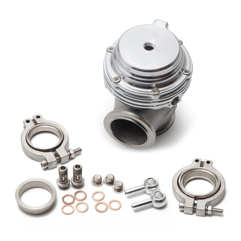 38Mm Vband Turbo Blow Off Valve Adjustable Spring Pressure External Wastegate Silver 9189345145650