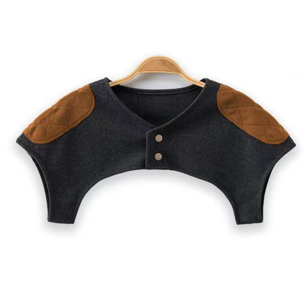 Shoulder Warmer For Women And Men, Double Shoulder Support Brace, Thickened Warm Shoulder Wrap, Dark Grey XL