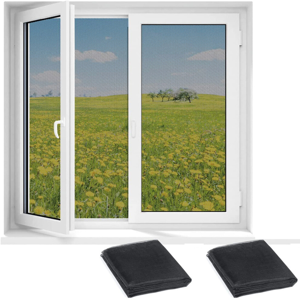 Easy Install Window Screen With Invisible Mesh, Custom Fit Fiberglass Screen For Air Circulation, Nano Gel Adhesive For Insect Protection And Self Adh 9148971702941