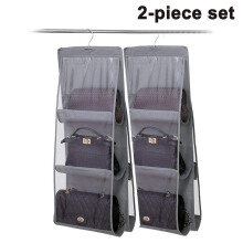 Wardrobe Closet Organizer, Handbag Storage, Foldable For Easy Storage, Breathable Material, Space-Saving Design, Non-Woven Fabric, Clear Plastic Dust