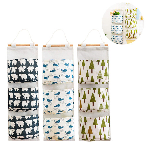 Cotton Linen Multi Functional Container, Portable Bedroom Bathroom Organizer 1