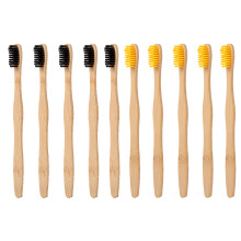 Eco-Friendly Bamboo Toothbrush, Soft Nylon Bristles Natural Bamboo Ergonomic Handle for Travel (10 Piece)