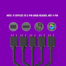 RGB-verlengkabel, moederbord ARGB-interface 5V 3-pins connector ventilatoraansluiting voor computerbehuizing, CPU-koeler en 5V ARGB-ventilator