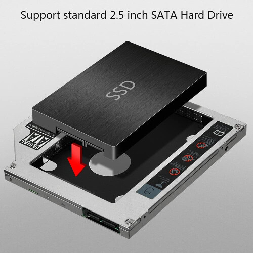 SATA till SATA-adapter, universell 9,5 mm hårddiskcaddy för bärbara datorer, stöder 7 mm och 9,5 mm SATA-hårddisk eller SSD 1