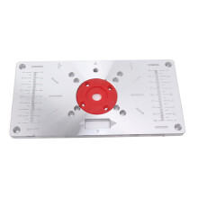 Plaque d'insertion pour table de router en aluminium avec 4 anneaux, rouge, 23,5x12cm
