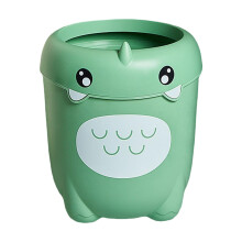 Kids Trash Can Dinosaur Green 11.81x8.66x6.3 Large Capacity Easy Clean Compact Waste Organizer For Apartment Kitchen