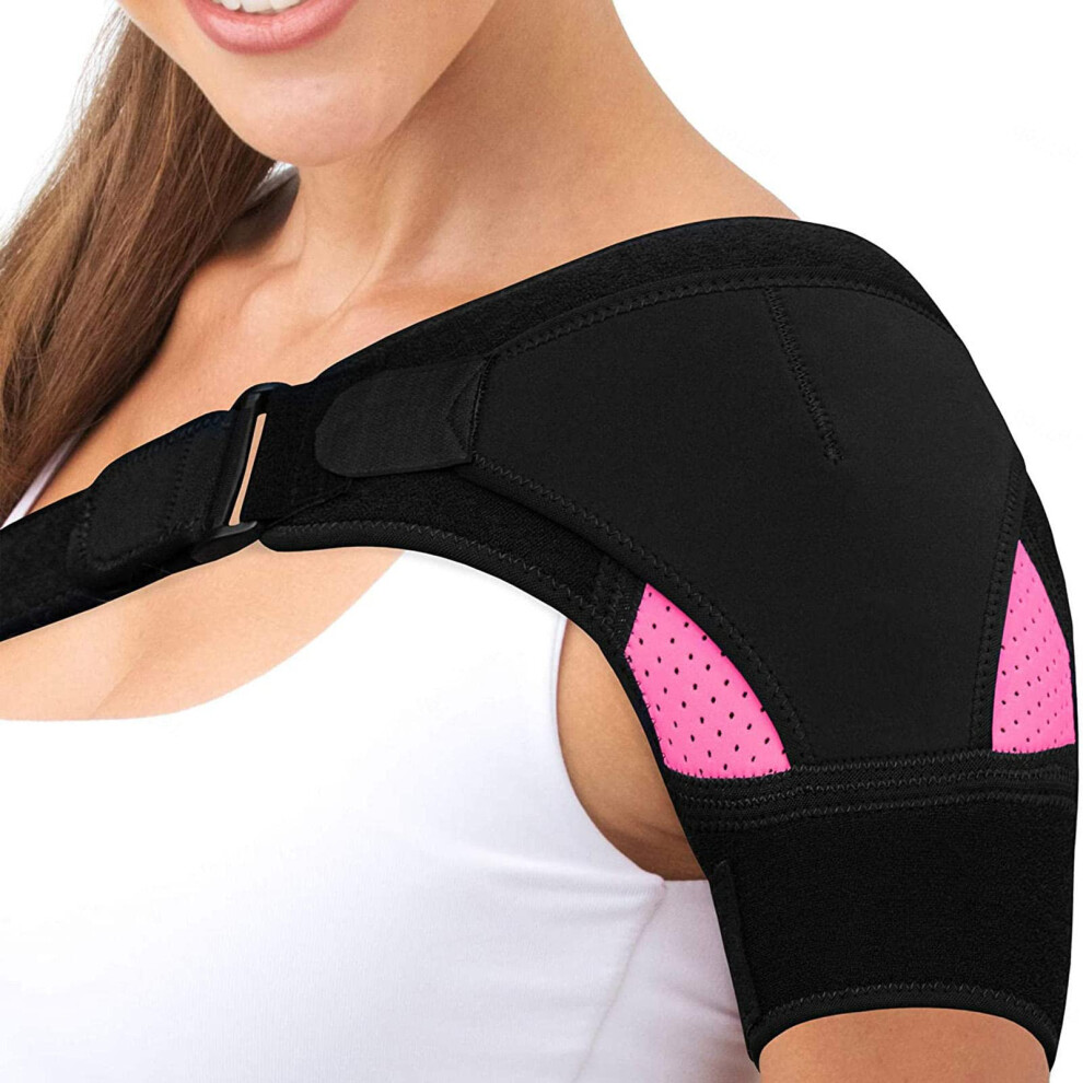 Adjustable Shoulder Brace with Compression Injury Relief for Men and Women, Sports and Recovery