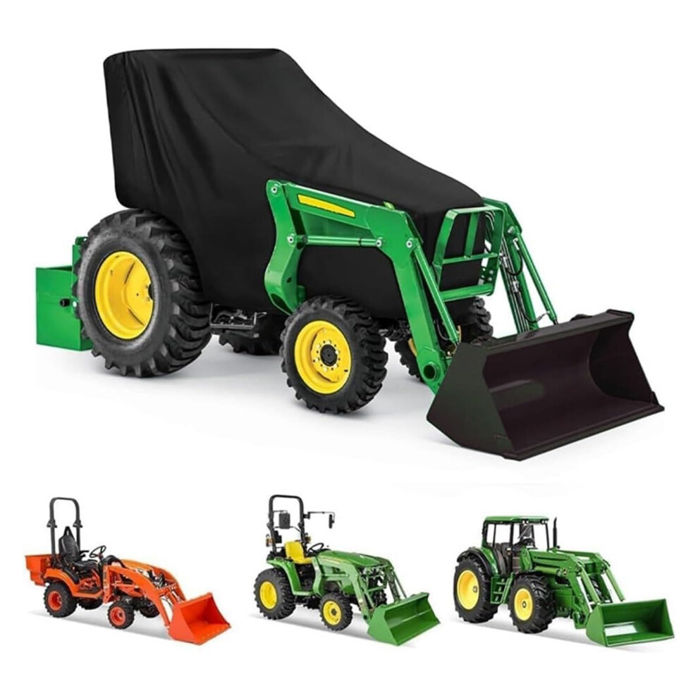 Tractor Cover Compact 420D Oxford Heavy Duty Weather Resistant 79X128x259 Cm With Drawstring Buckle Black 9199774029537