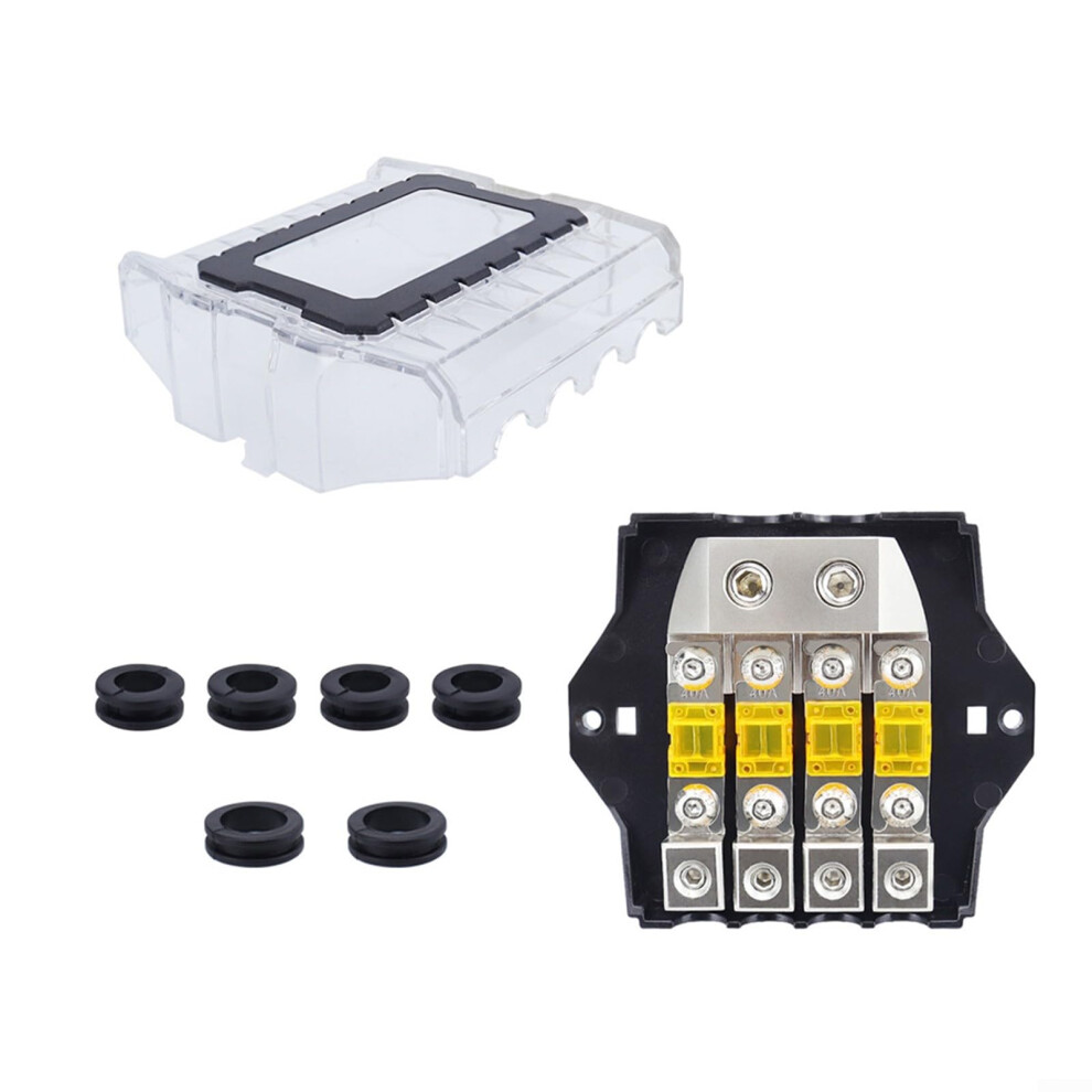 Performance 4 Way Fused Car Audio Distribution Block For 0/2/4 To 4/8 Gauge Wiring 9412369333841
