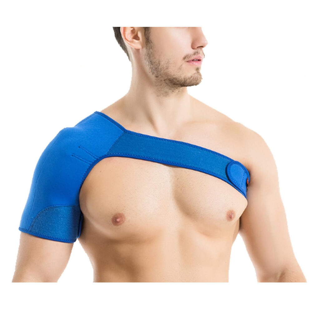 Blue Shoulder Brace With Adjustable Compression For Pain Relief, Rotator Cuff Support Sleeve, Right